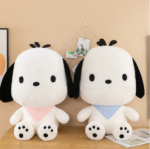 Scarf dog doll plush toy small white dog doll