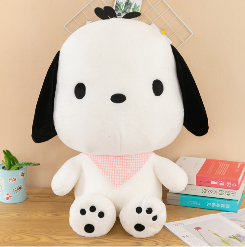 Scarf dog doll plush toy small white dog doll